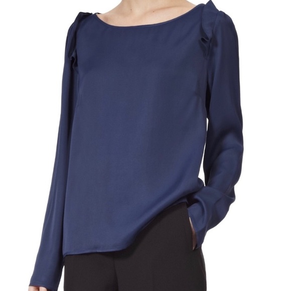 Reiss Tops - Reiss Emilia Ruffle Shoulder Long Sleeve Blouse